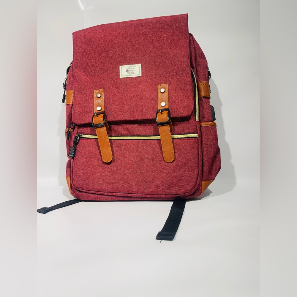 Red and Brown Men's Backpack